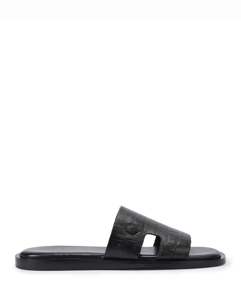 カートジェイガーロンドン メンズ シューズ サンダル カットアウト KURT GEIGER LONDON Men\u0027s Bond Cutout Slide Sandals Charcoal 暗灰色