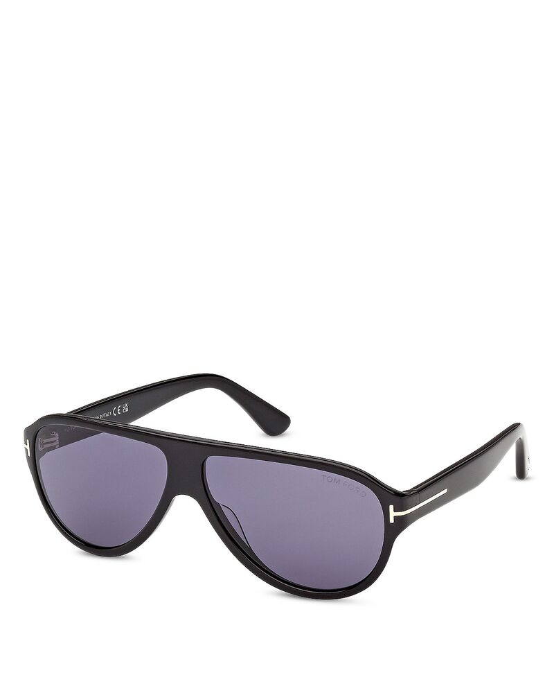 トム・ジェラルド・r・フォード レディース 添え物 サングラス・アイウェア Tom Ford Pilot Sunglasses 61粍 shiny black/blue 黒いこと
