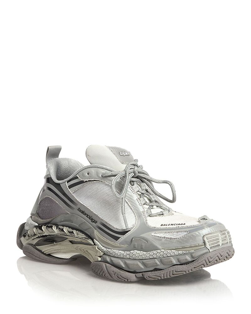 バレンシアガ メンズ シューズ スニーカー メッシュ Balenciaga Men\u0027s Triple S 2 Gradient Mesh Sneakers Gradient Grey 薄墨色