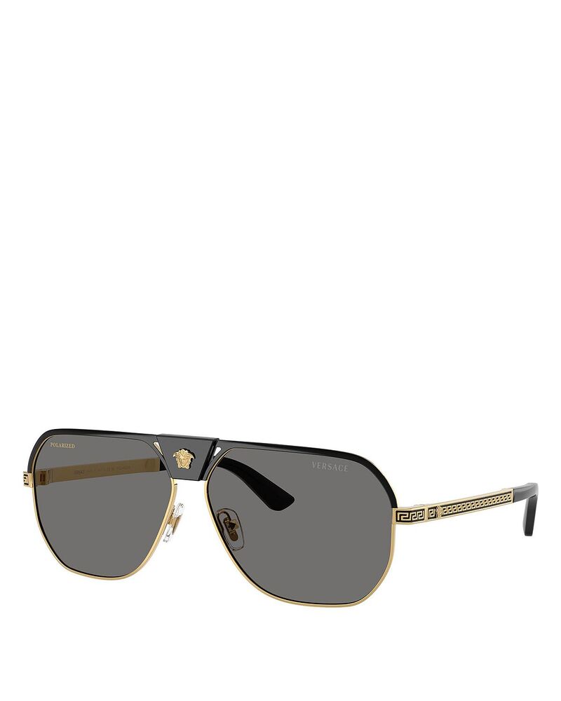 ヴェルサーチ レディース 佩び物 サングラス・アイウェア Versace Square Sunglasses 61粍 Black 黒いこと