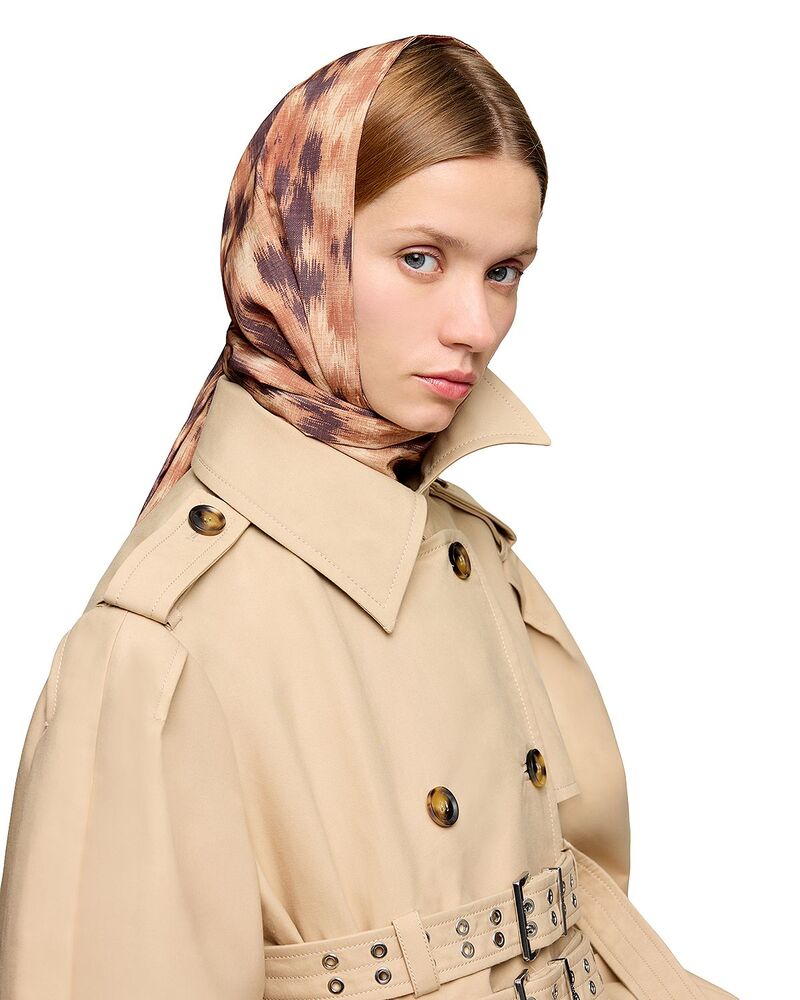ガニー レディース 付属品 えり巻き・袈裟・えり巻き 刷り上げる GANNI Leopard Print Wrap Scarf Burro 毛の荒物