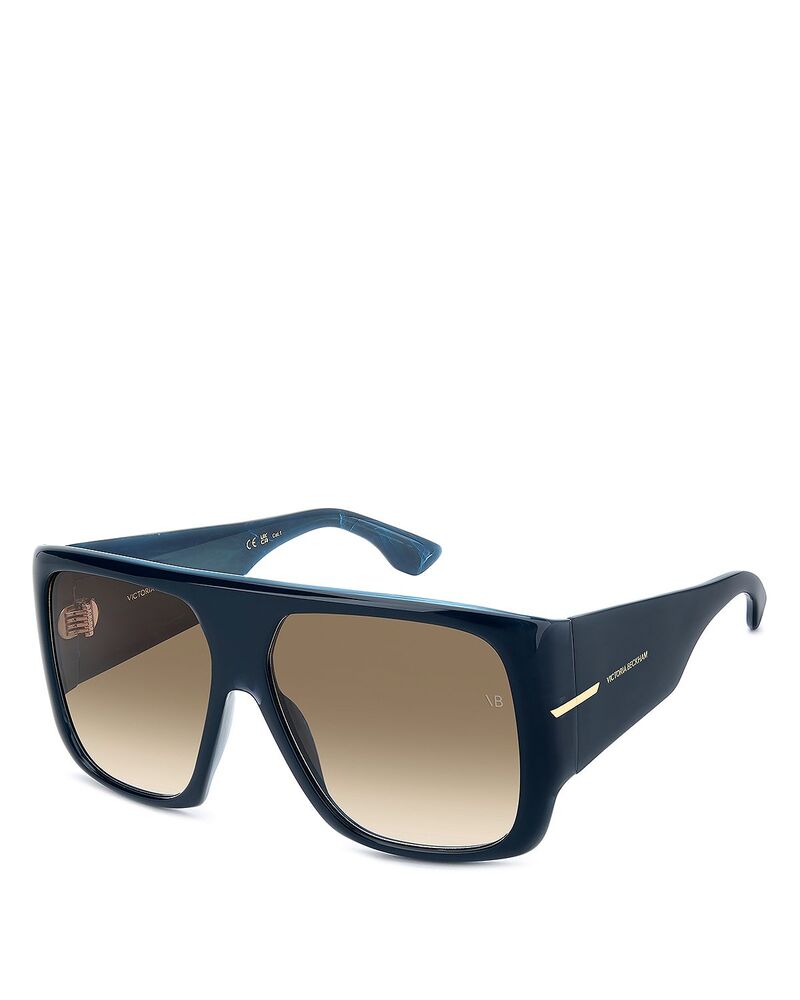 ヴィクトリア ベッカム レディース 佩び物 サングラス・アイウェア Victoria Beckham Square Flatop Sunglasses 60mmarble Blue 青色