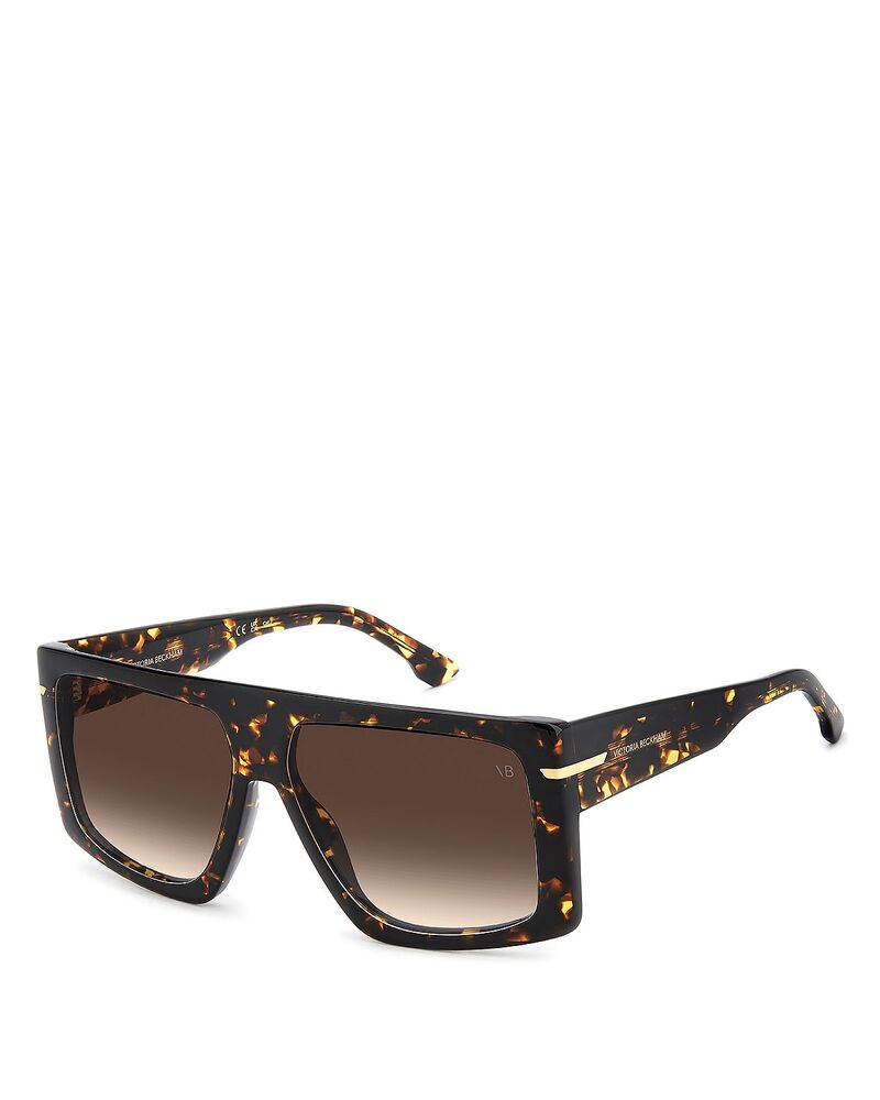 ヴィクトリア ベッカム レディース 佩び物 サングラス・アイウェア Victoria Beckham Rectangular Flatop Sunglasses 59粍 Havana