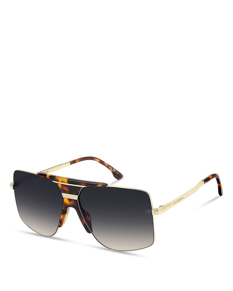 ヴィクトリア ベッカム レディース 佩び物 サングラス・アイウェア Victoria Beckham Square Double Bridge Sunglasses 62粍 Havana Gold ゴールド