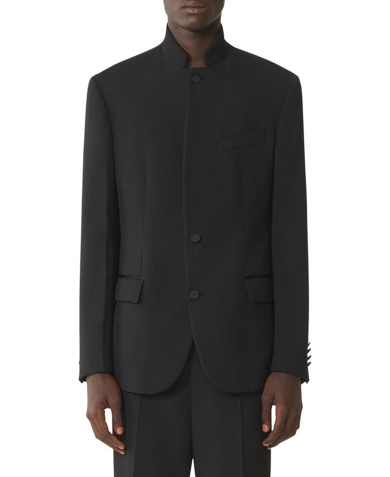 ランバン メンズ アウター 上衣・上衣 羊毛 Lanvin Wool Jacket with Stand-Up Collar Black. 黒いこと