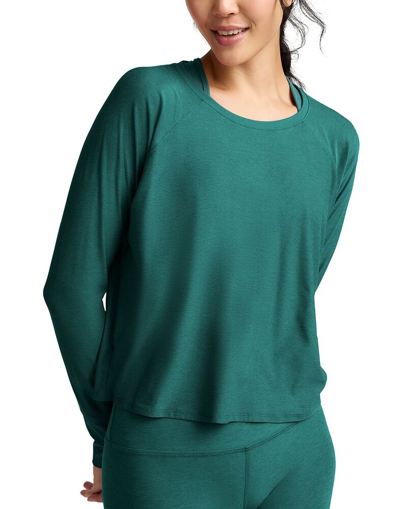 ビヨンドヨガ レディース アウター パーカー・スウェット Beyond Yoga Featherweight Daydreamer Pullover Teal Sea Heather ヘザー