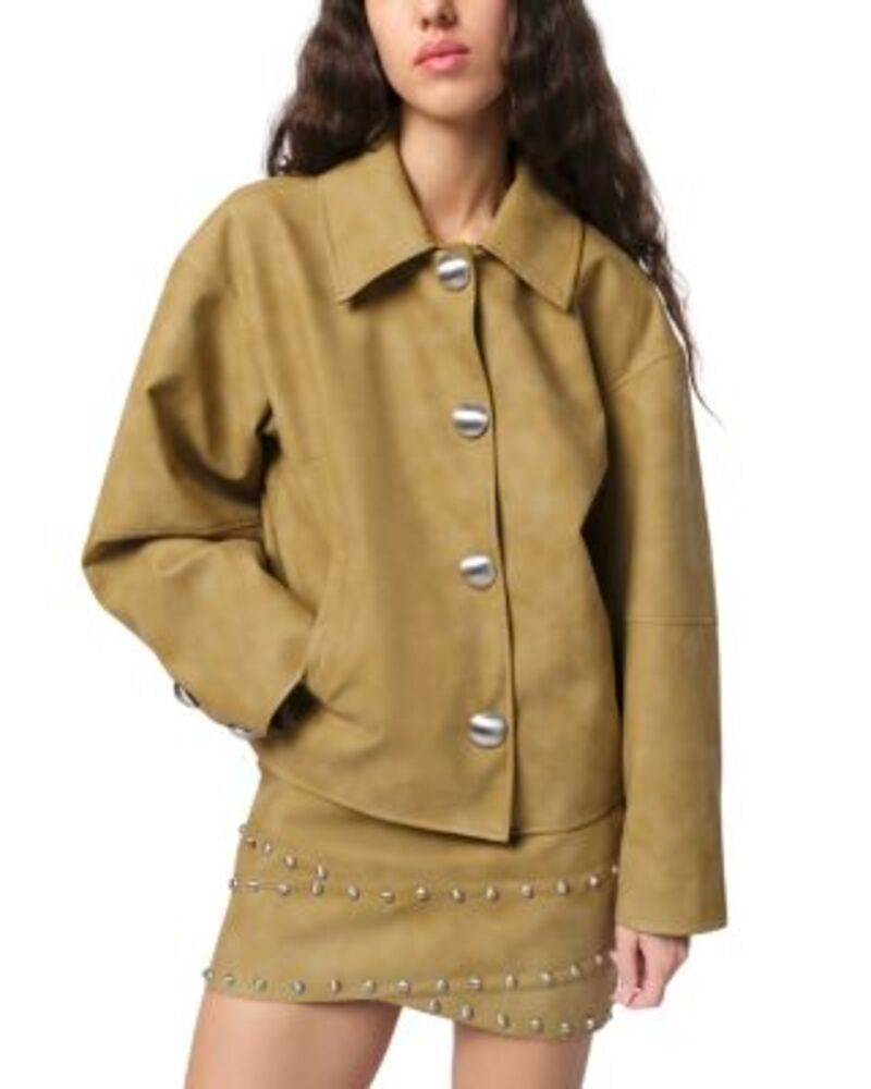 アパリス レディース アウター ジャケット・ブルゾン クロップド レザー フェイクレザー Apparis Indio Faux Leather Cropped Jacket One-Size