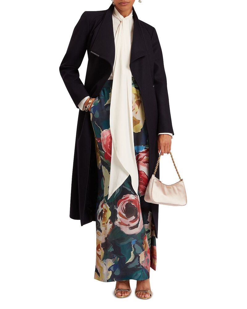 テッドベーカー レディース アウター 厚地の外套 羊毛 Ted Bakerosell Wool Blend Wrap Coat Navy 米国海軍