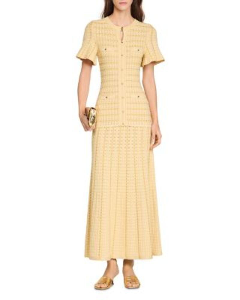 サンドロ レディース トップス ワンピース ニット マキシ Sandro Rhinestone Knit Maxi Dress One-Size