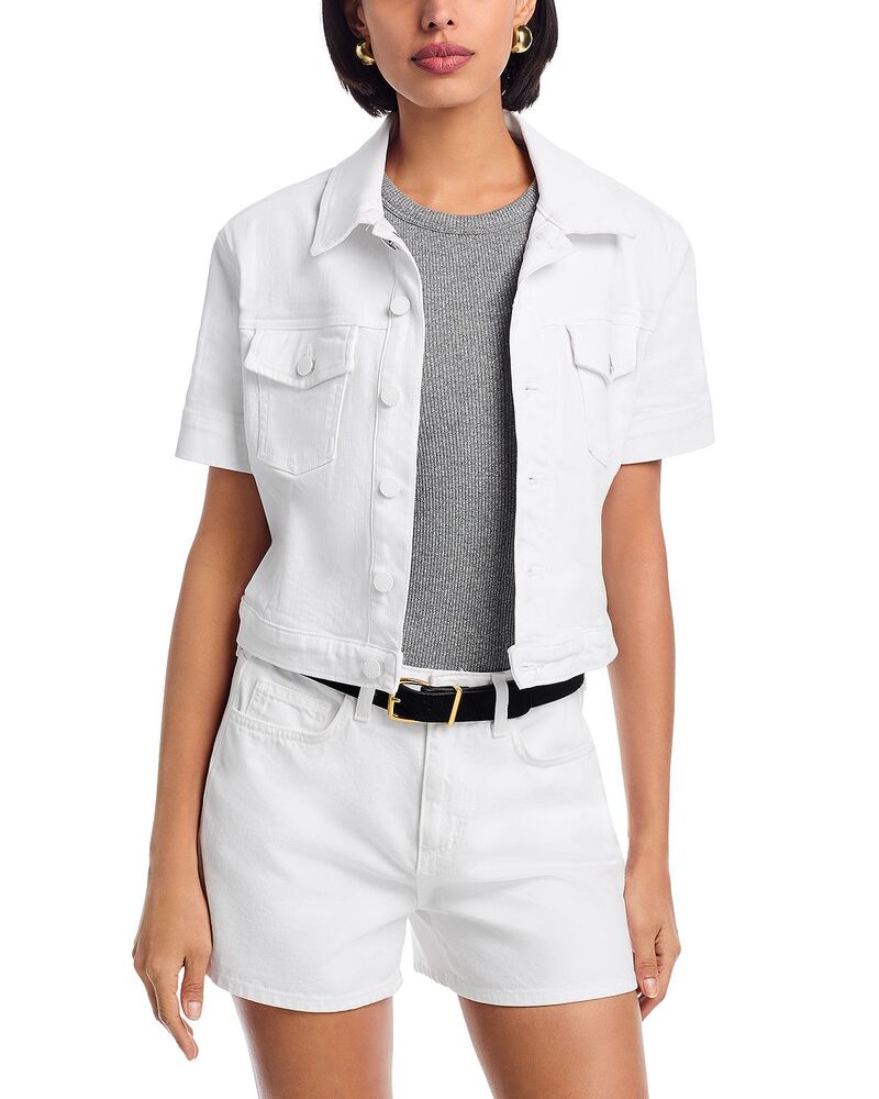 ラジャンス レディース アウター ジャケット・ブルゾン L'AGENCE Kirstie Crop Jacket Blanc