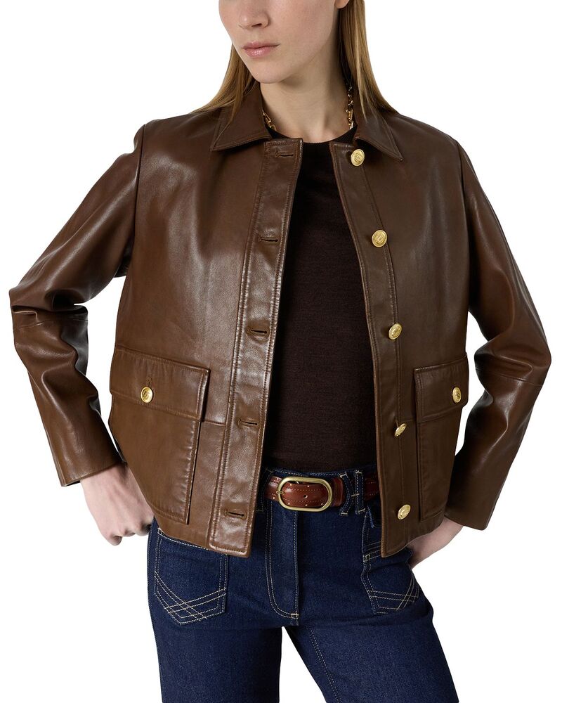 ジェラルド・ダレル レディース アウター 上衣・上衣 なめし革 Gerardarel Tinaya Leather Jacket Brown 赤銅色