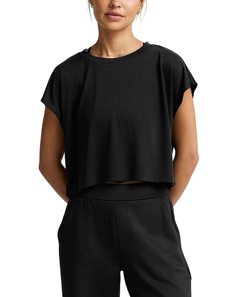 ビヨンドヨガ レディース トップス Tシャツ クロップド Beyond Yoga Studio Luxe Cropped Tee Black ブラック