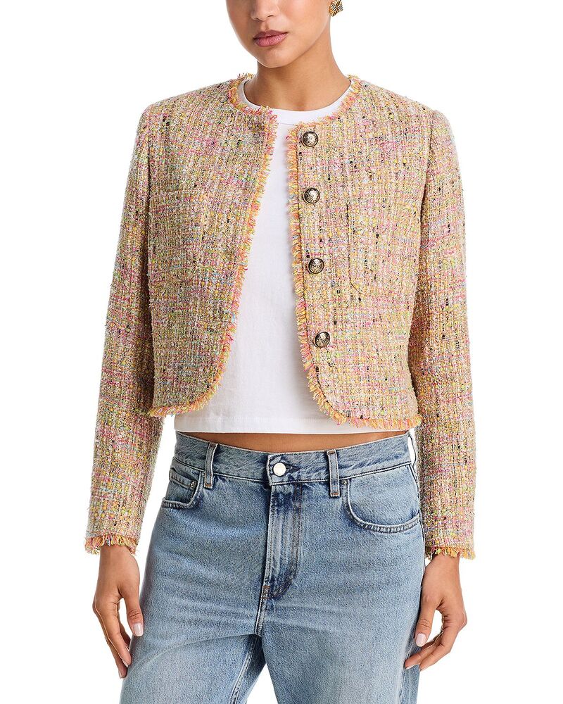 アクア レディース アウター ジャケット・ブルゾン ツイード ブレザー AQUA Tweed Blazer - Exclusive Neon Multi マルチカラー