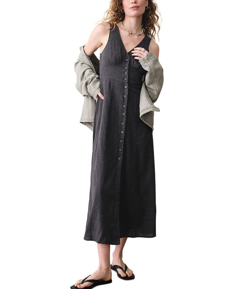 マリーン レイヤー レディース トップス ワンピース プリント マキシ Marine Layer Camila Printed Maxi Dress Black ブラック