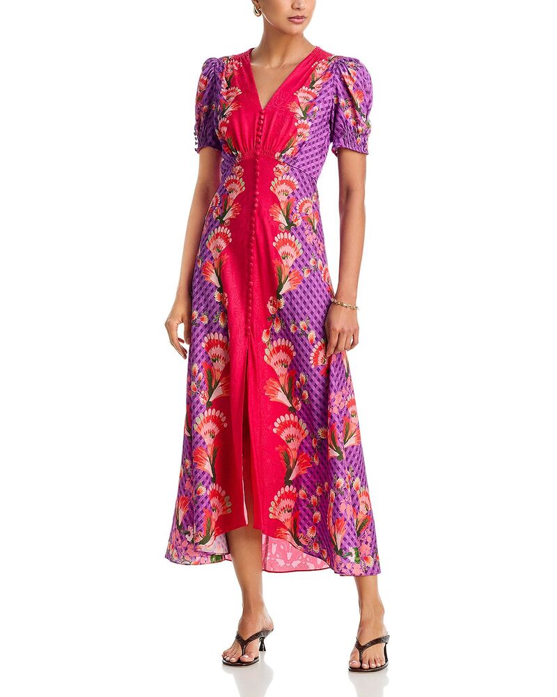 サローニ レディース トップス ワンピース シルク SALONI Lea Silk Dress Featheraspberry