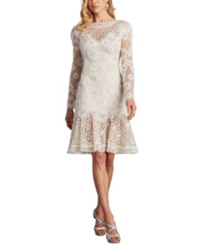 タダシショージ レディース トップス ワンピース 刺繍 Tadashi Shojidly Embroidered Illusion Dress One-Size