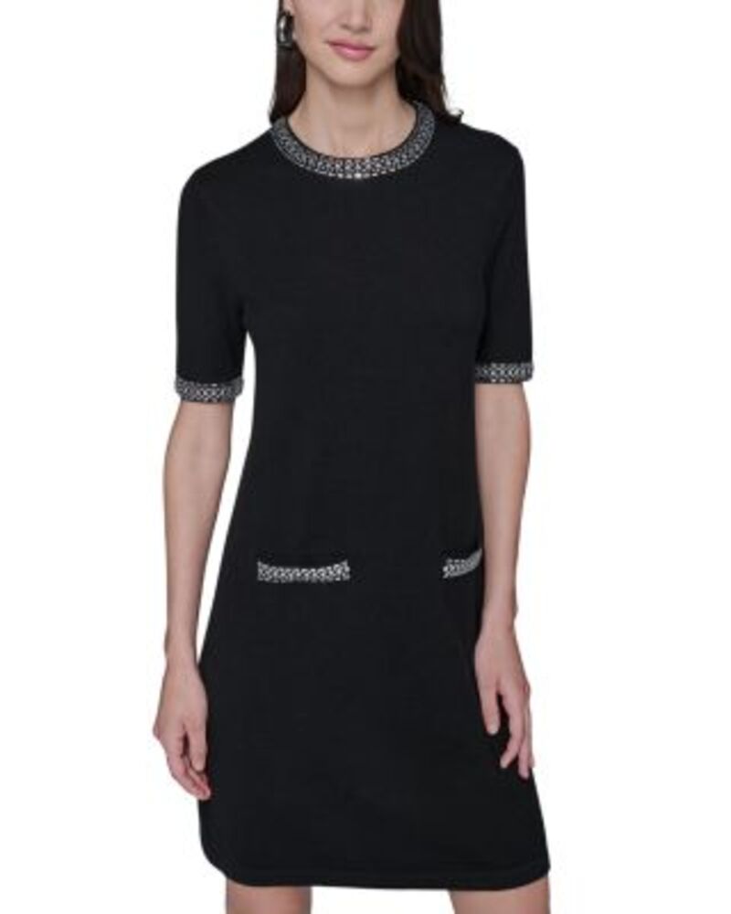 カール ラガーフェルド レディース トップス ワンピース A ライン KARLAGERFELD PARIS Rhinestone Trim A Line Dress One-Size 18,115円