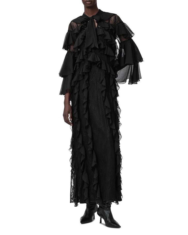 オールセインツ レディース トップス ワンピース レース マキシ ALLSAINTS Ambi Lace Maxi Dress Black ブラック