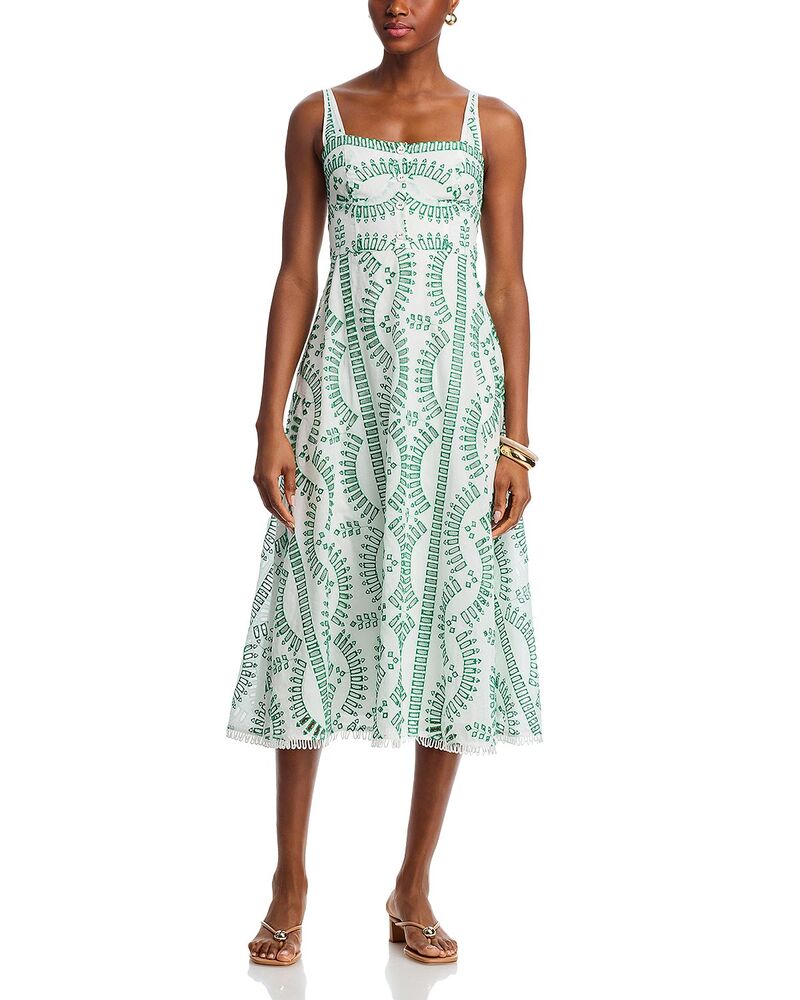 お月さまリバー レディース トップス 衣装 midi 刺しゅう Moon River Embroideredetail Midi Dress Green Multi 緑であること