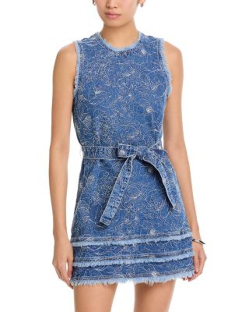 サンク セプト レディース トップス ワンピース デニム Cinq Sept Garden Doodle Denim Dress One-Size デニム