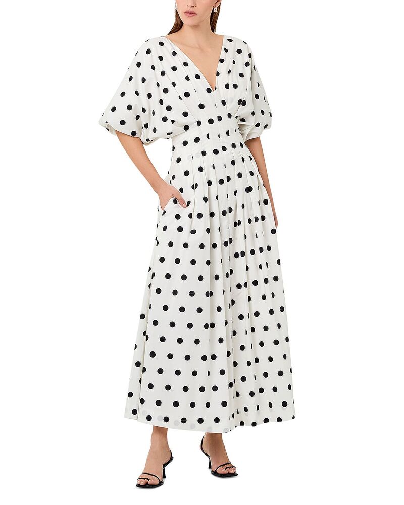 ニコラスカークウッド レディース トップス 衣装 MIDI Nicholas Vicky Midi Dress White / Black Polka Dot 白いこと