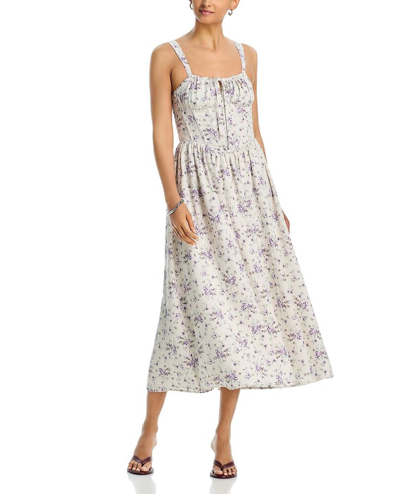 アクア レディース トップス ワンピース ミディ AQUA Tie Midi Dress - Exclusive White Mutli ホワイト｜ReVida 店 14,024円