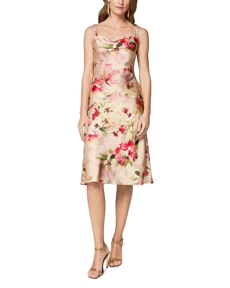 ダナキャラン レディース トップス 衣装 A 伝達ルート midi Donna Karan Scoop Neck A Line Midi Dress Eggshell Multi マルチ色つや