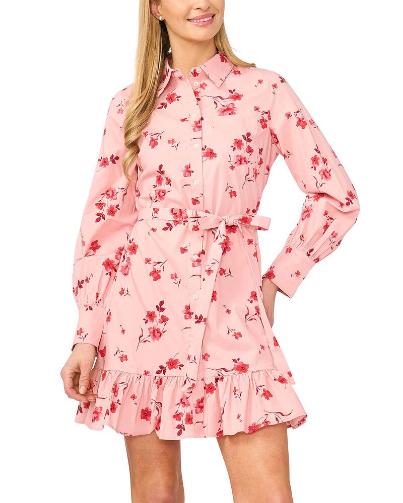 セセ レディース トップス ワンピース CeCe Collared Fit & Flare Dress Coral Bloom コーラル
