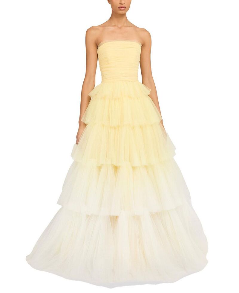 ジェニー・パッカム レディース トップス ワンピース ティアード Jenny Packham Adore Tiered Bow Gown Mimosa Ombre