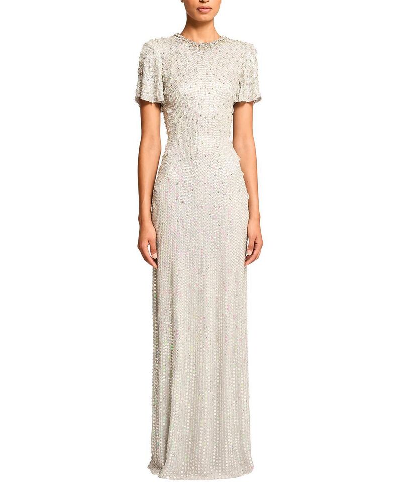 ジェニー・パッカム レディース トップス ワンピースパンコール Jenny Packham Serenity Sequin-Embellished Gown Ammonite｜ReVida 店