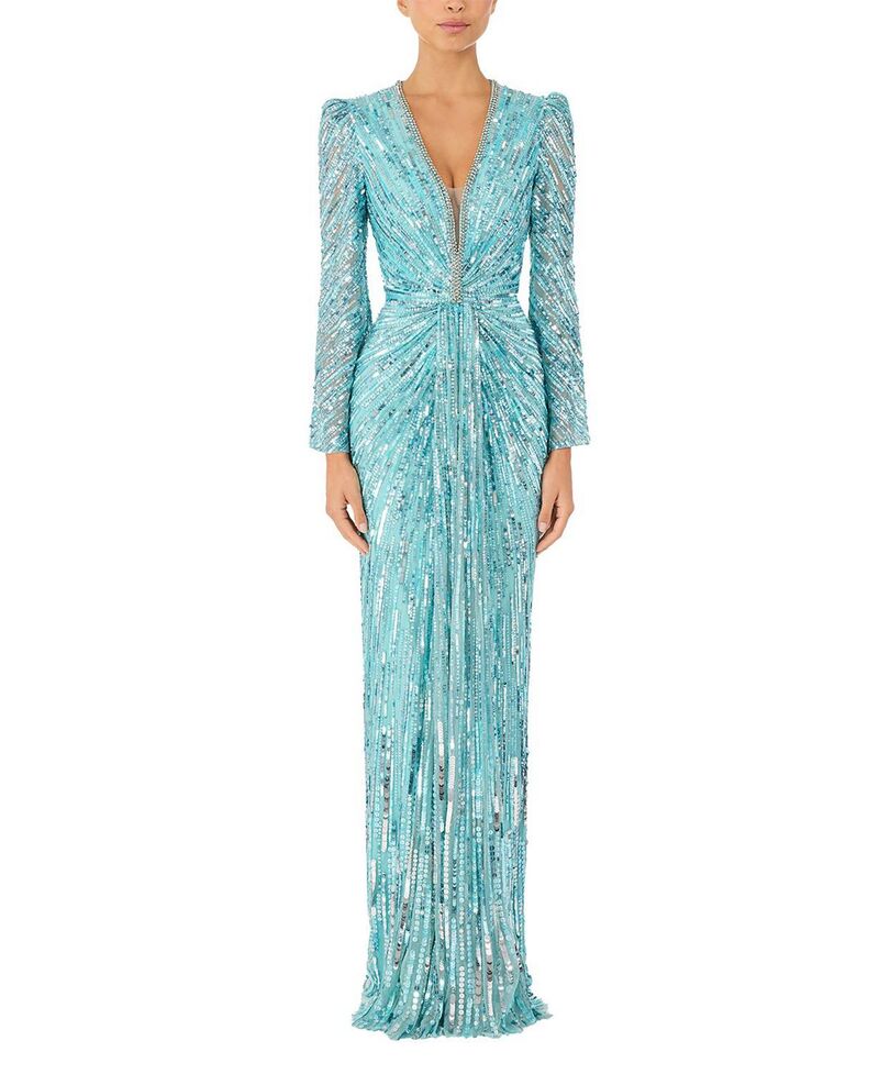 ジェニー・パッカム レディース トップス ワンピースパンコール Jenny Packham Darcy Sequin-Embellishedress Caribbean Turquoise ターコイズ|ReVida 店