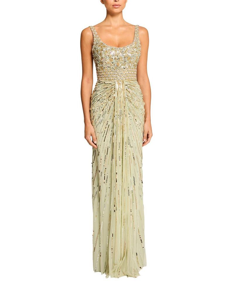 ジェニー・パッカム レディース トップス ワンピースパンコール マキシ Jenny Packham Elixir Sequin-Embellished Maxi Dress Gentle Green グリーン