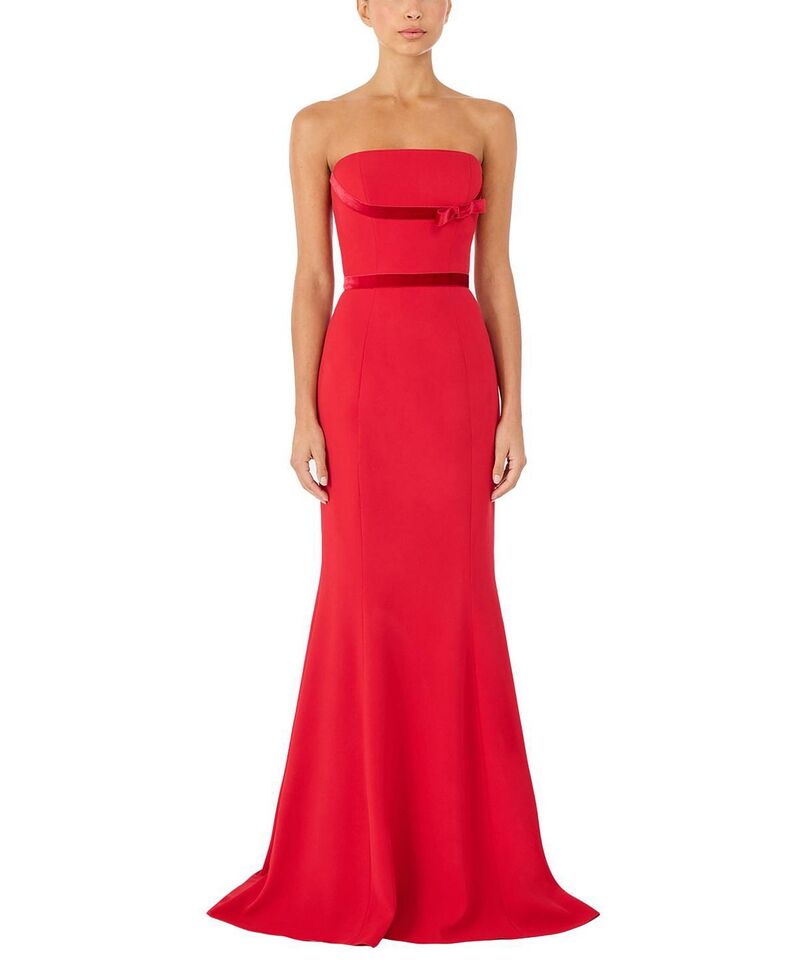 ジェニー・パッカム レディース トップス ワンピーストラップレス マキシ Jenny Packham Pamela Bow-Detail Strapless Maxi Dress Chilli Red 赤いこと