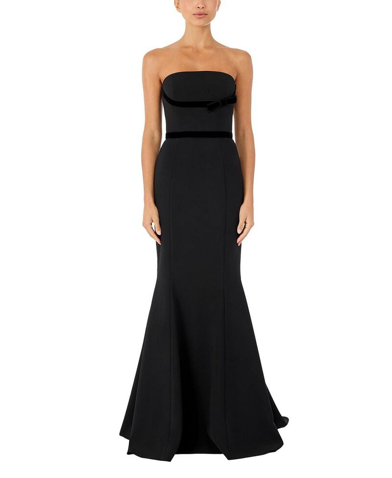 ジェニー・パッカム レディース トップス ワンピーストラップレス マキシ Jenny Packham Pamela Bow-Detail Strapless Maxi Dress Liquorice