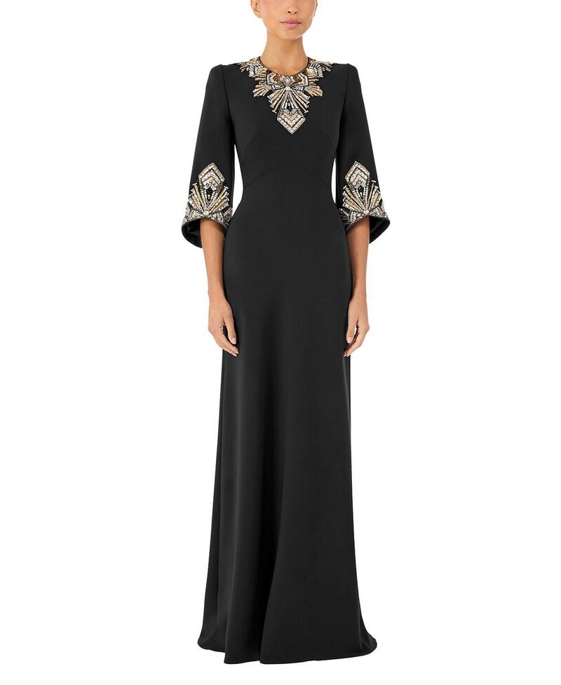 ジェニー・パッカム レディース トップス ワンピース Jenny Packham Ice Cascadembellishedress Liquorice|ReVida 店