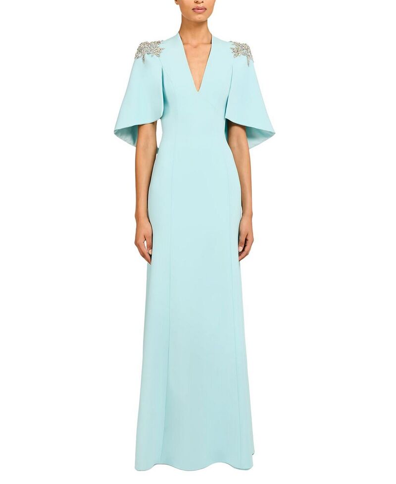ジェニー・パッカム レディース トップス ワンピース マキシ Jenny Packham Star showerhinestone-Embellished Maxi Dress Crystal Aqua アクア