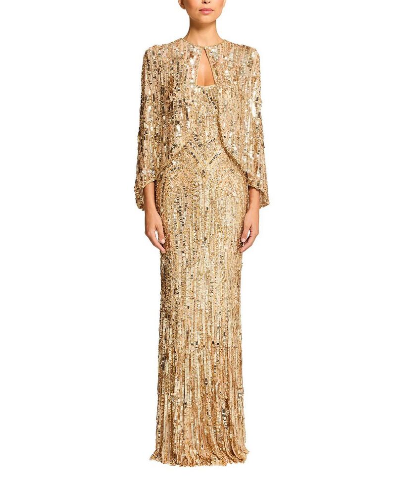 ジェニー・パッカム レディース トップス ワンピースパンコール マキシ Jenny Packham Vulsa Sequin-Embellished Maxi Dress Illusion
