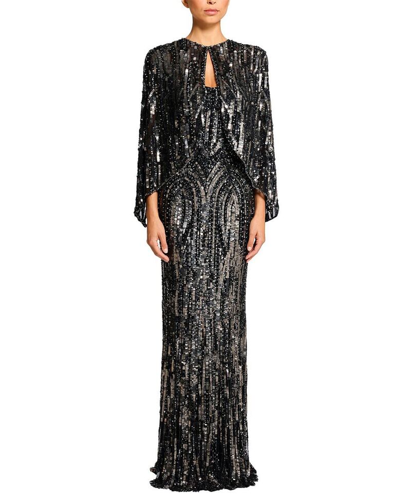 ジェニー・パッカム レディース トップス ワンピースパンコール マキシ Jenny Packham Vulsa Sequin-Embellished Maxi Dress Liquorice