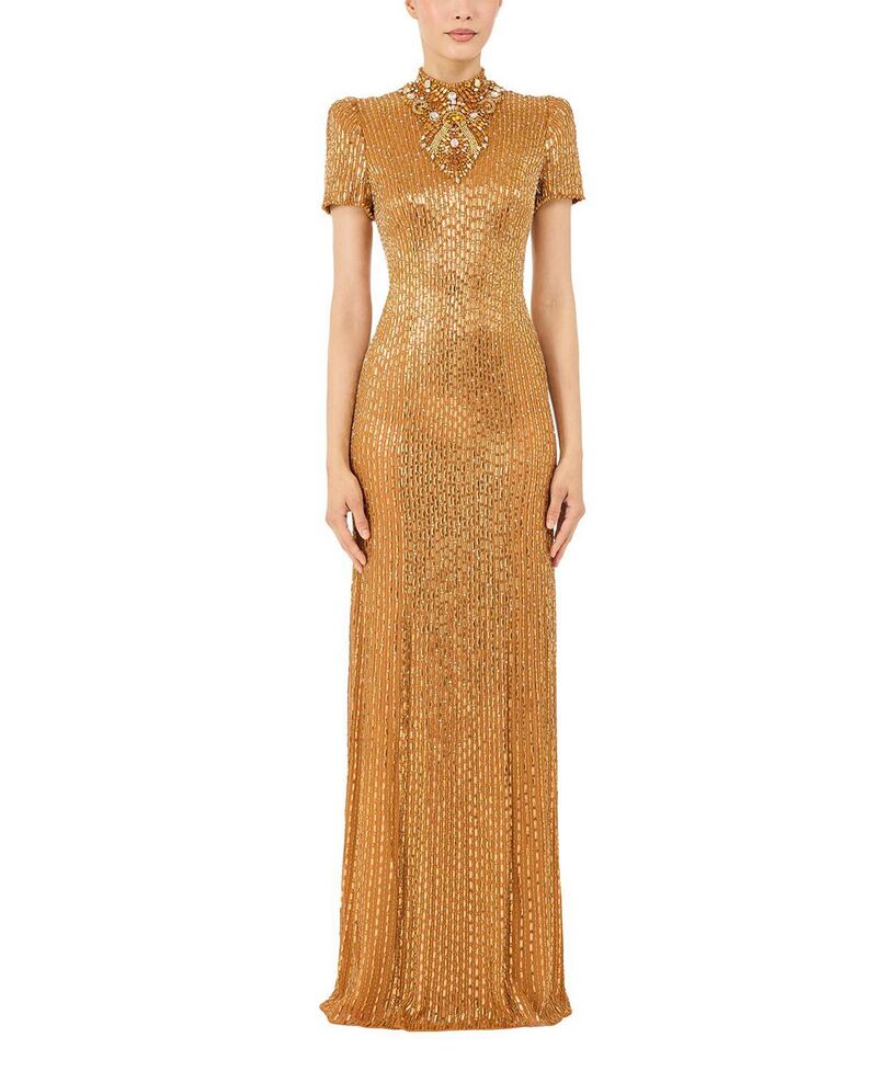 ジェニー・パッカム レディース トップス ワンピース マキシ Jenny Packhamber Embellished Maxi Dress Amber アンバー|ReVida 店