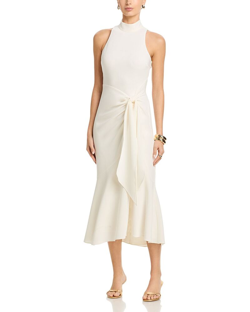 サンク セプト レディース トップス ワンピース タートルネックレープ Cinq Sept Crepe Rori Tie Waisturtleneck Dress Ivory アイボリー
