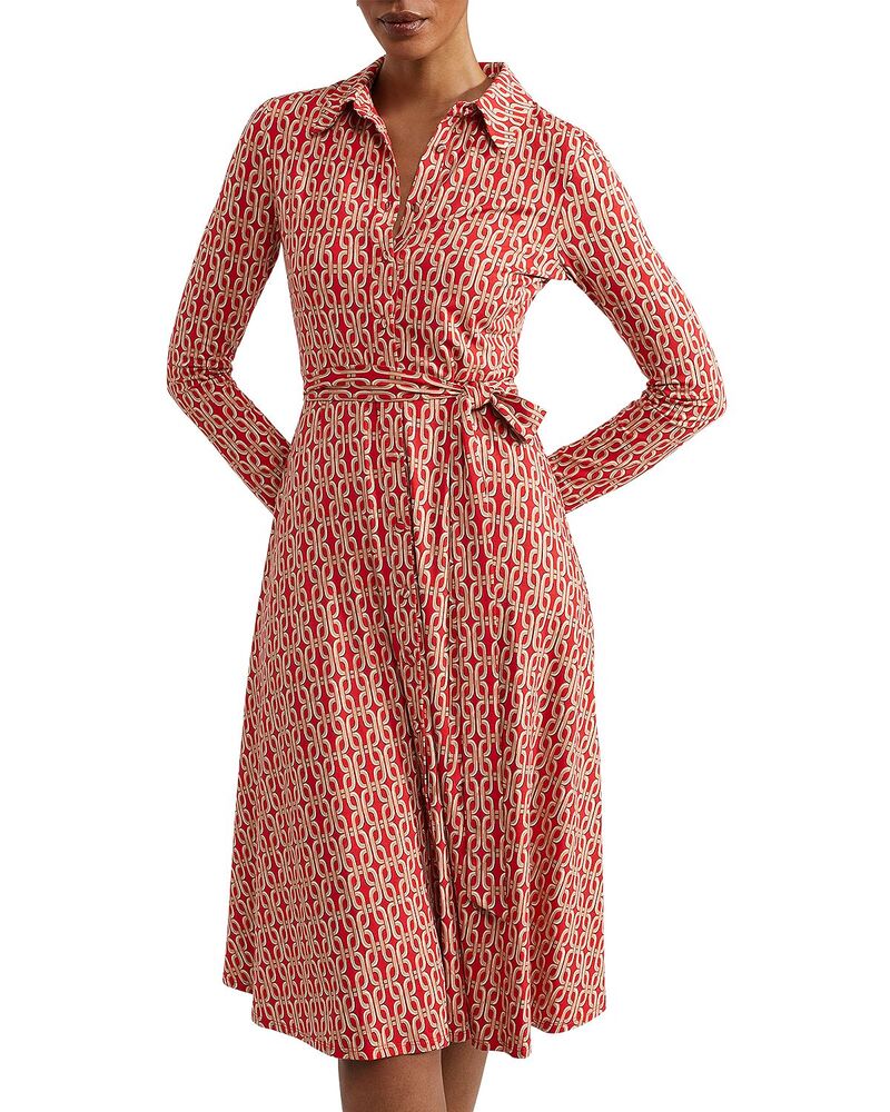 ホッブスロンドン レディース トップス ワンピース ジャージー HOBBS LONDON Clarice Jersey Collaredress Red Multi レッド