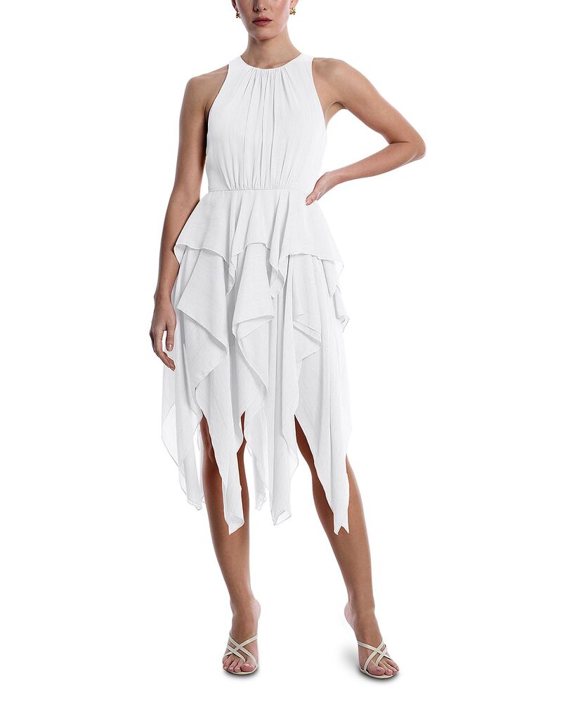 ビーシービージーマックスアズリア レディース 下つ方スコート フラウンス BCBGMAXAZRIA BCBG Ruffle Skirt Dress Chalk 車輪止め スカート-ボトムス