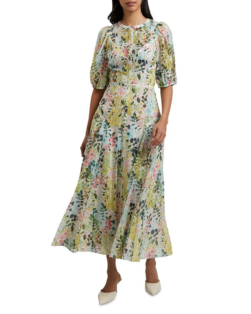 テッドベーカー レディース トップス ワンピース ミディ Ted Baker Kandea Puff Sleeve Midi Dress Ivory アイボリー