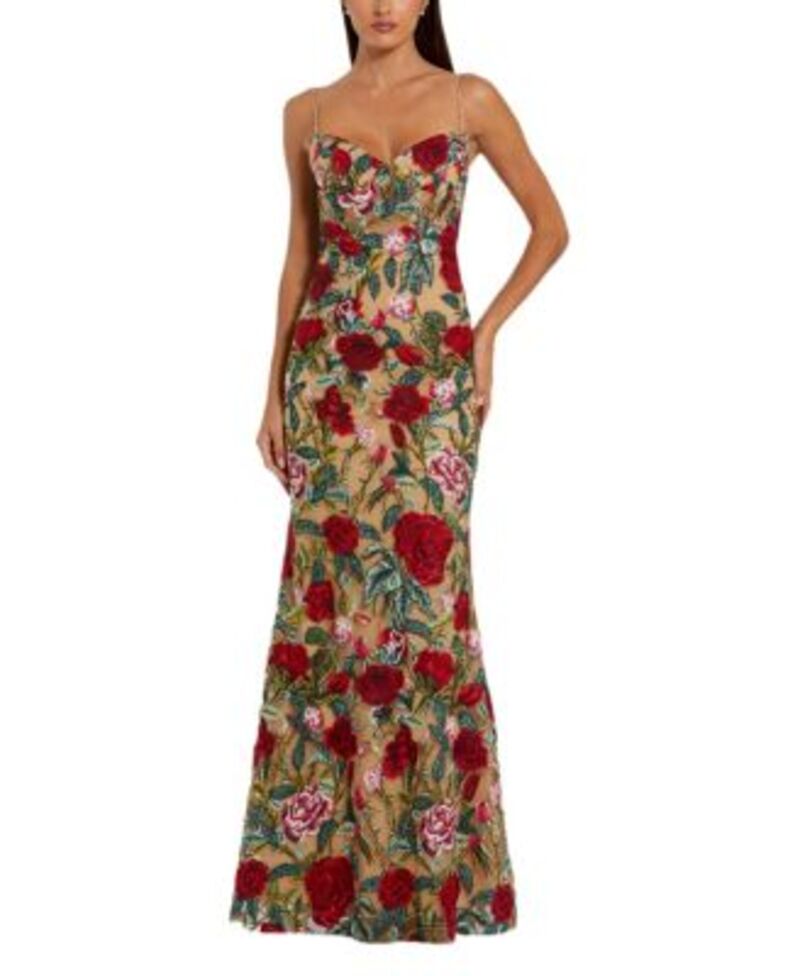 マックダガル レディース トップス ワンピース フラワー柄 刺繍 フラワー Mac Duggal Floral Embroidered Off The Shoulder Gown One-Size