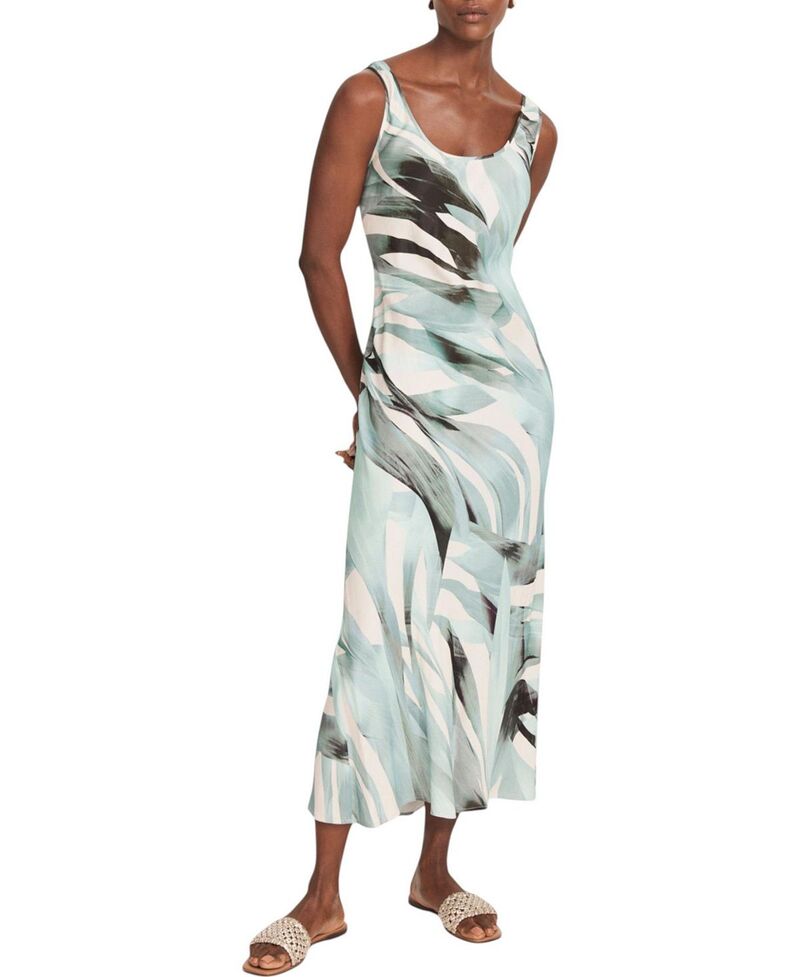 ミルトンベルベット レディース トップス ワンピース プリント サテン Mint Velvet Women's Palm Print Satin Slip Dress Blue ブルー