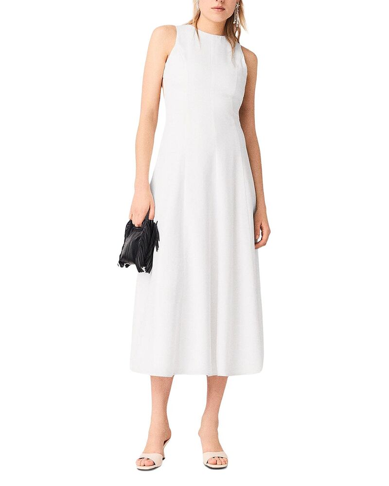 マージュ レディース トップス ワンピース 背中開き ミディ Maje Backless Midi Dress White ホワイト