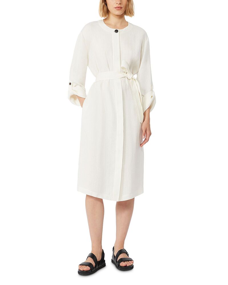 マックスマーラ レディース トップス 衣裳 リネン Max Mara Studio Mstlembo Faded Linen Twill Dress Natural レディースファッション-ワンピース