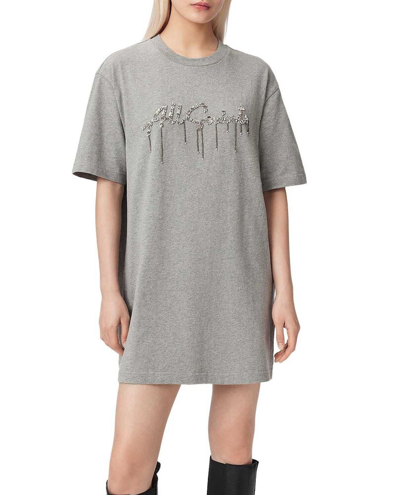 オールセインツ レディース トップス Tシャツ ALLSAINTS Chains Tee Dress Grey Melange グレー 29,770円