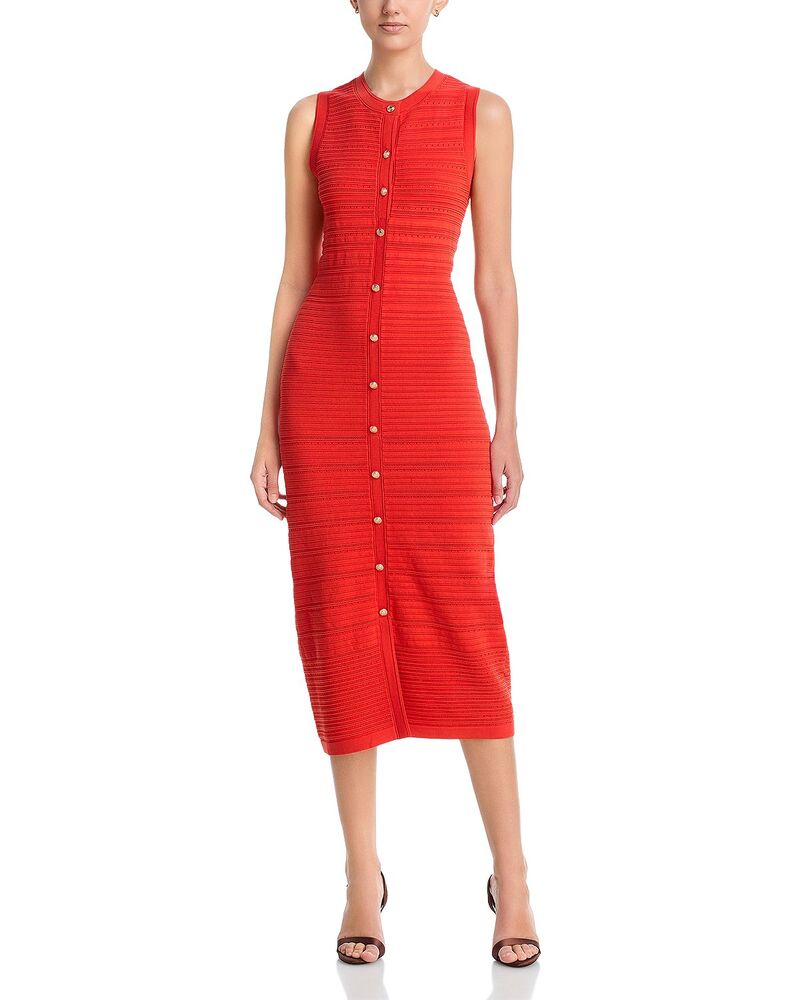 エリータハリ レディース トップス ワンピース ミディ Elie Tahari Alessandra Button Front Midi Dress Orange Dream オレンジ