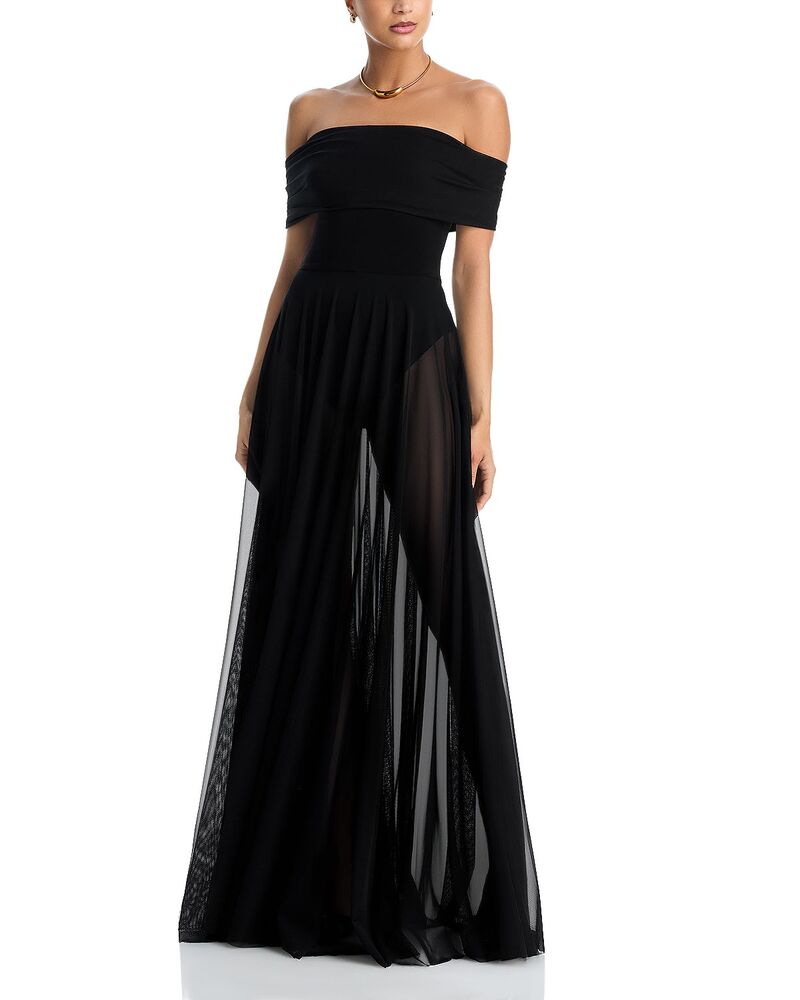 ノーマカマリ レディース トップス ワンピース ノースリーブ Norma Kamali Sleeveless Cowl Neck Flared Gown Black ブラック｜ReVida 店